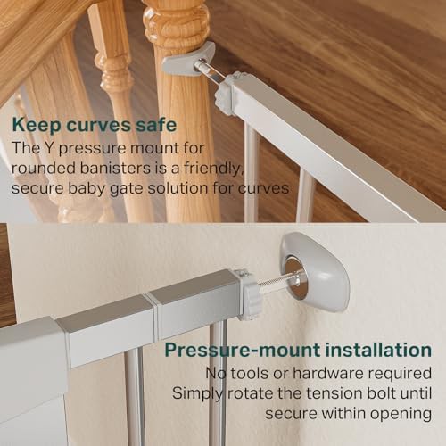 Pressure mounted extra wide silver safety gate — photo 5