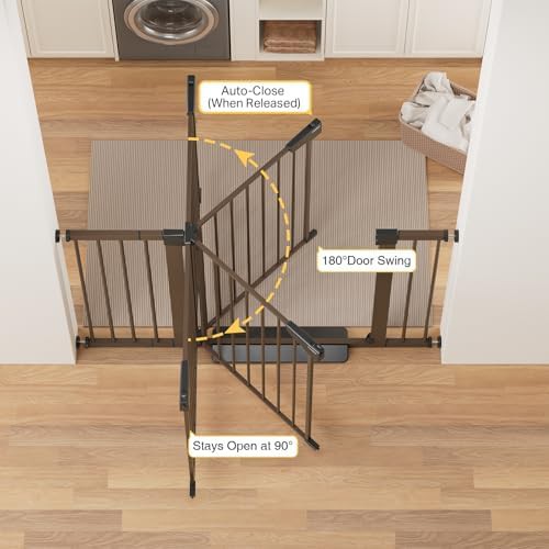 Metal Auto Close Brown Gate for Stairs — photo 4