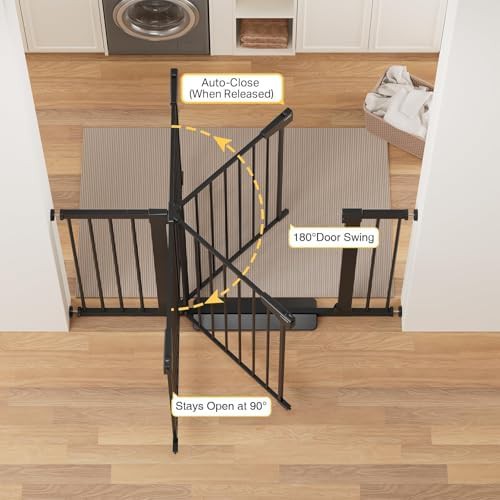 Metal Auto Close Black Gate for Stairs — photo 4