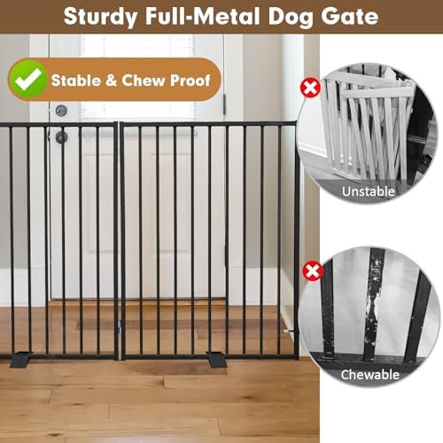 Freestanding two panel metal dog gate — photo 3
