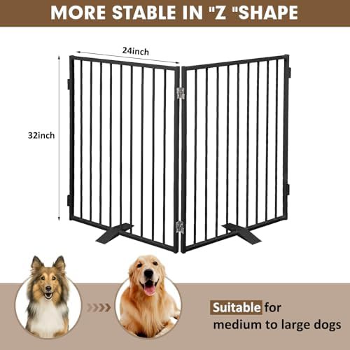 Freestanding two panel metal dog gate — photo 4