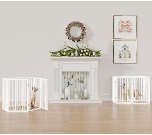 Foldable extra wide white gate with walk-through door — photo 4