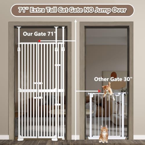 Extra tall pressure mounted cat gate with double opening — photo 3