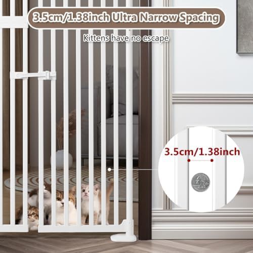 Extra tall pressure mounted cat gate with double opening — photo 4