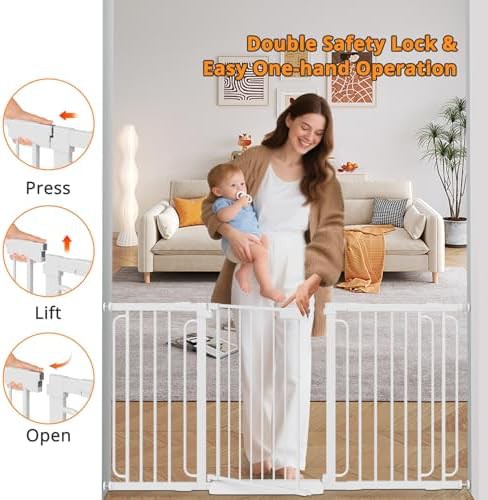 Extra wide white auto close gate — photo 3