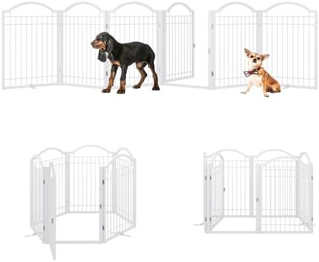 White six panel freestanding pet playpen — photo 3