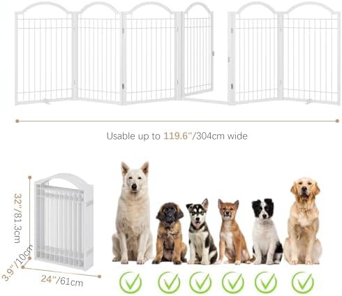 White six panel freestanding pet playpen — photo 4