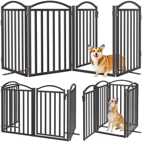 Foldable metal freestanding dog fence with feet — photo 3