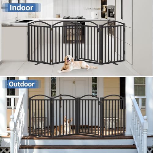 Foldable metal freestanding dog fence with feet — photo 5