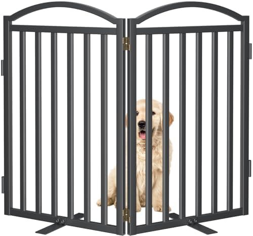Extra wide support feet metal dog fence