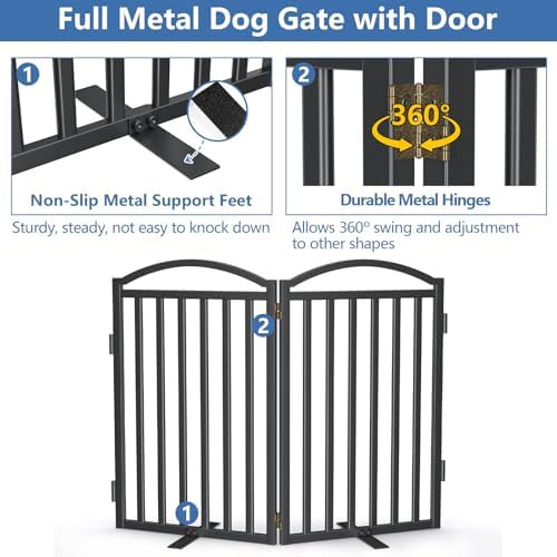 Extra wide support feet metal dog fence — photo 4
