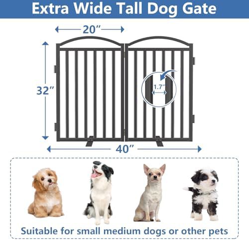 Extra wide support feet metal dog fence — photo 5