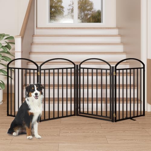 Four panel freestanding metal pet gate — photo 4