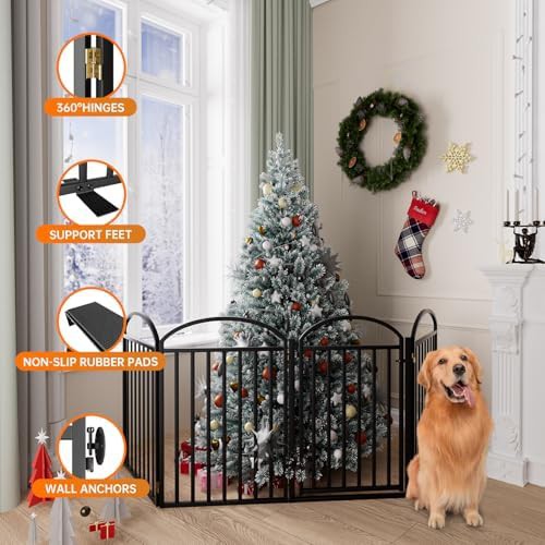 Four panel freestanding metal pet gate — photo 5