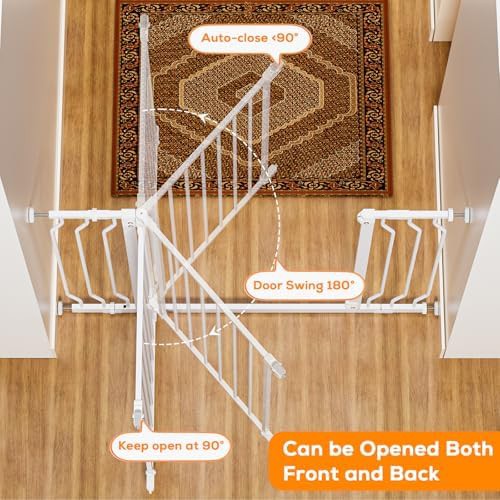 White auto close pressure mounted stairs gate — photo 4