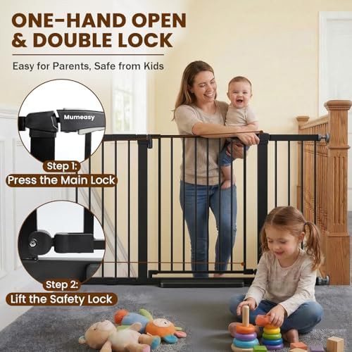 Black extra wide pressure mounted safety gate — photo 4