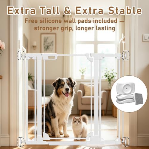 Extra tall clear acrylic dog gate with white frame — photo 3