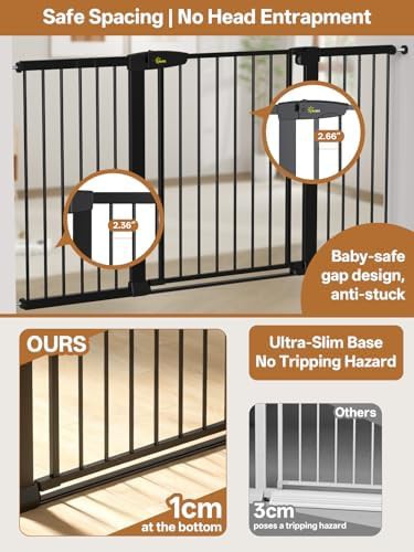 Black metal pressure mount safety gate — photo 3