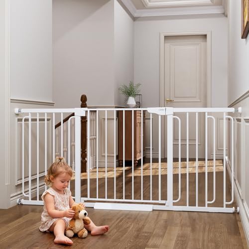 Extra Wide Walk Through White Metal Gate