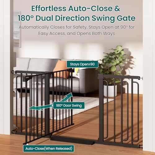 Extra Wide Auto Close Black Safety Gate — photo 3