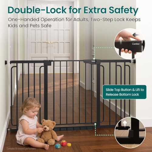 Extra Wide Auto Close Black Safety Gate — photo 4