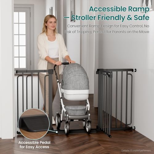 Extra Wide Auto Close Black Safety Gate — photo 5