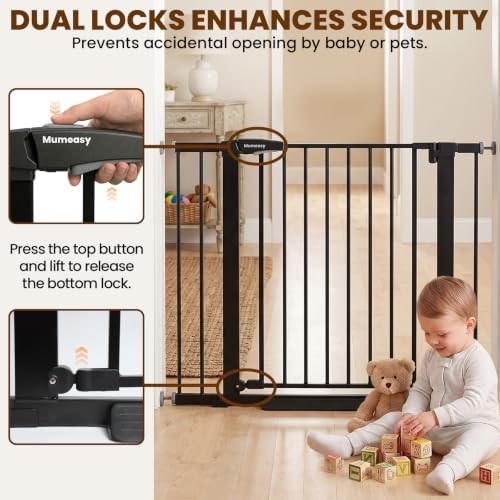 Metal stair safety gate with auto close — photo 3