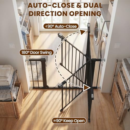 Metal stair safety gate with auto close — photo 5