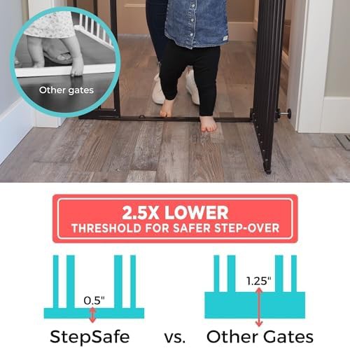 StepSafe Black Metal Auto Close Gate — photo 3