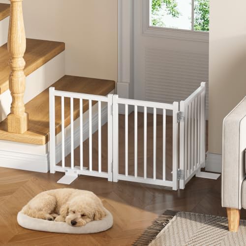 Short white freestanding folding pet gate — photo 4