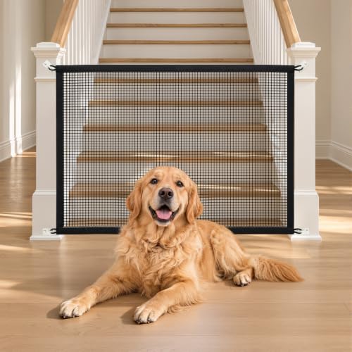 Dog Mesh Gate for Stairs and Doorways 30 x 34 Inch Fits 28-31 Inch